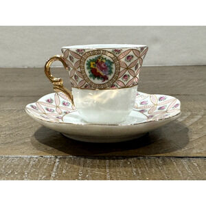 Miniature Porcelain Tea Cup & Saucer Set 2"